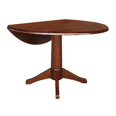 International Concepts Round Dual Drop Leaf Pedestal Table