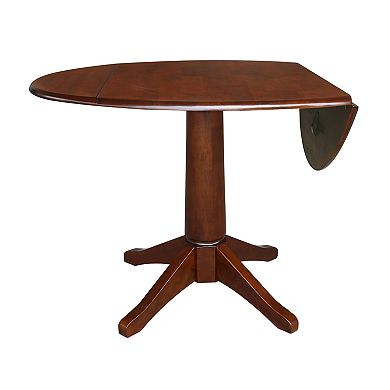 International Concepts Round Dual Drop Leaf Pedestal Table