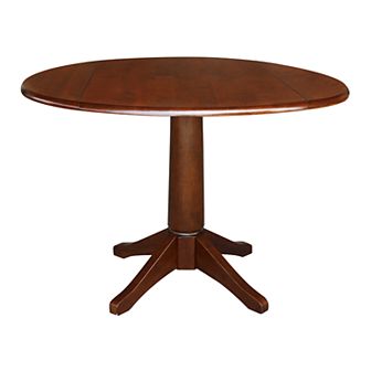 International Concepts 30.3 in Solid Wood Round Dual Drop Leaf Pedestal Table