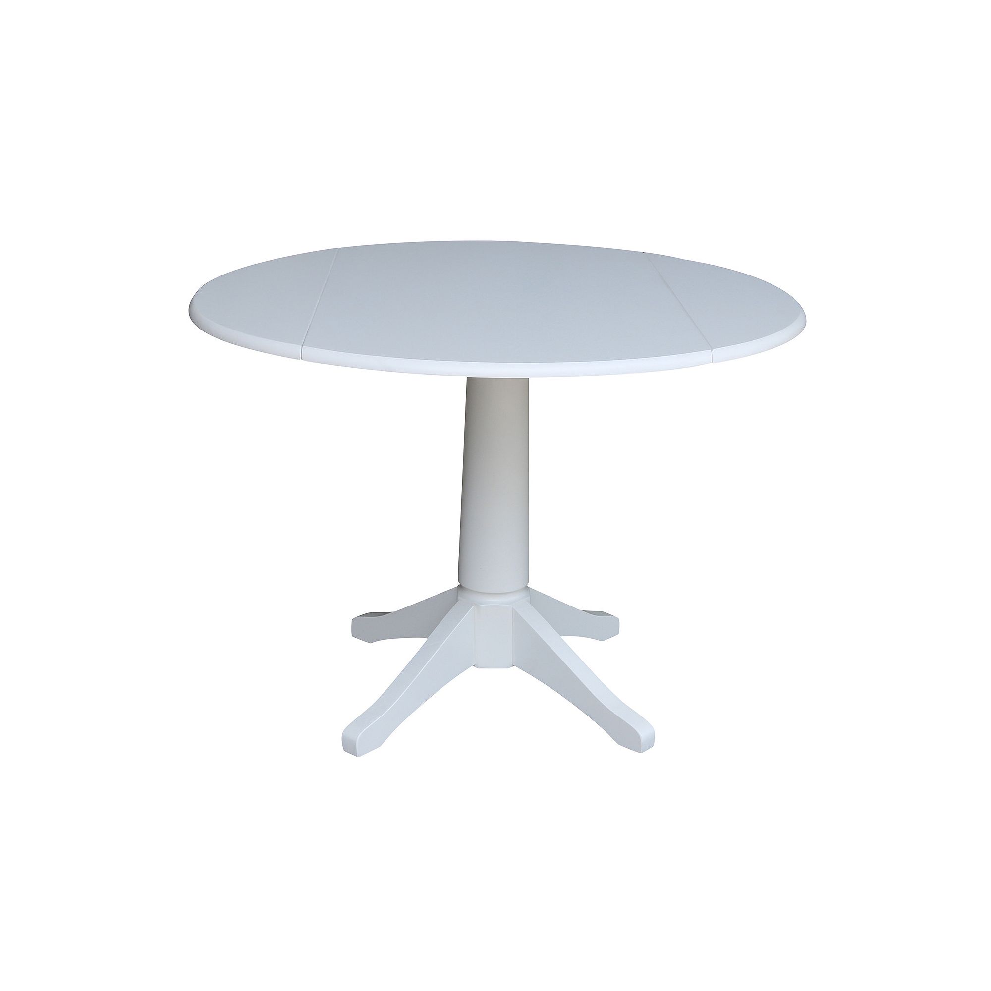 International Concepts 30.3-in. Solid Wood Round Dual Drop Leaf Pedestal Ta