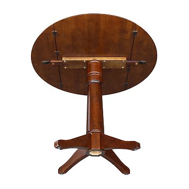 International Concepts Dual Drop Leaf Round Pedestal Dining Table