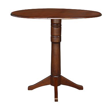 International Concepts Round Dual Drop Leaf Pedestal Table