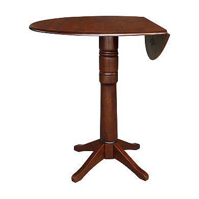 International Concepts Round Dual Drop Leaf Pedestal Table