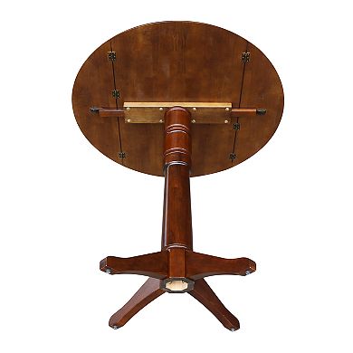 International Concepts Round Dual Drop Leaf Pedestal Table