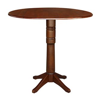 International Concepts 42.3 in Round Dual Drop Leaf Pedestal Table
