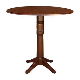 International Concepts 42.3 in Round Dual Drop Leaf Pedestal Table