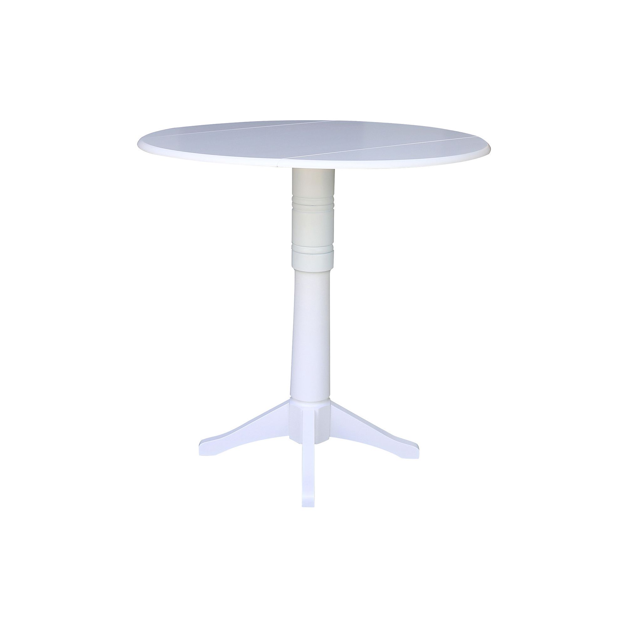 International Concepts 42.3-in. Round Dual Drop Leaf Pedestal Table, White