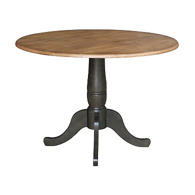 International Concepts Pedestal Round Dual Drop Leaf Dining Table