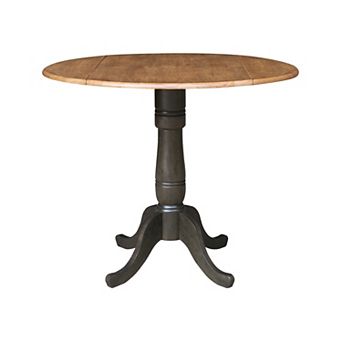 International Concepts Round Pedestal Dual Drop Leaf Dining Table