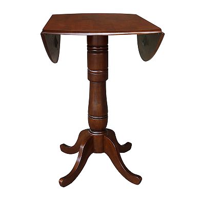 International Concepts Dual Drop Leaf Round Pedestal Dining Table