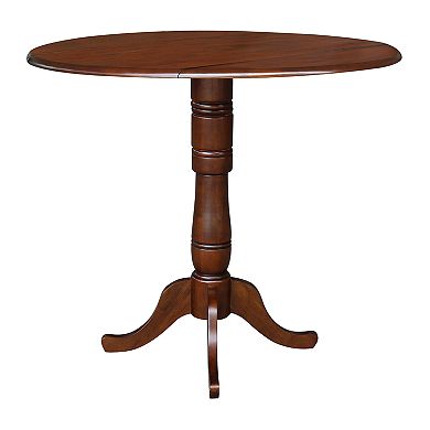 International Concepts Dual Drop Leaf Round Pedestal Dining Table