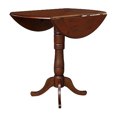 International Concepts Dual Drop Leaf Round Pedestal Dining Table