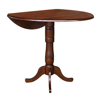 International Concepts Dual Drop Leaf Round Pedestal Dining Table