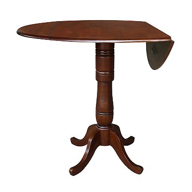 International Concepts Dual Drop Leaf Round Pedestal Dining Table