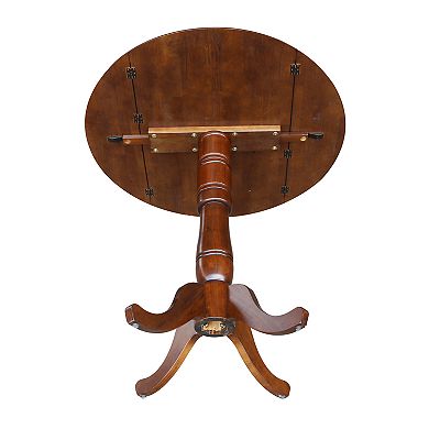 International Concepts Dual Drop Leaf Round Pedestal Dining Table