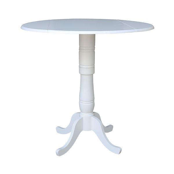 International Concepts Dual Drop Leaf Round Pedestal Dining Table