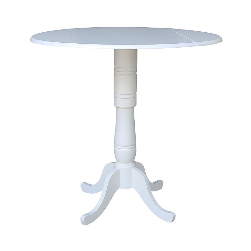 International Concepts Dual Drop Leaf Round Pedestal Dining Table, Multicol