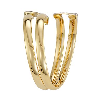 14k Gold Two Tone Bypass Ring