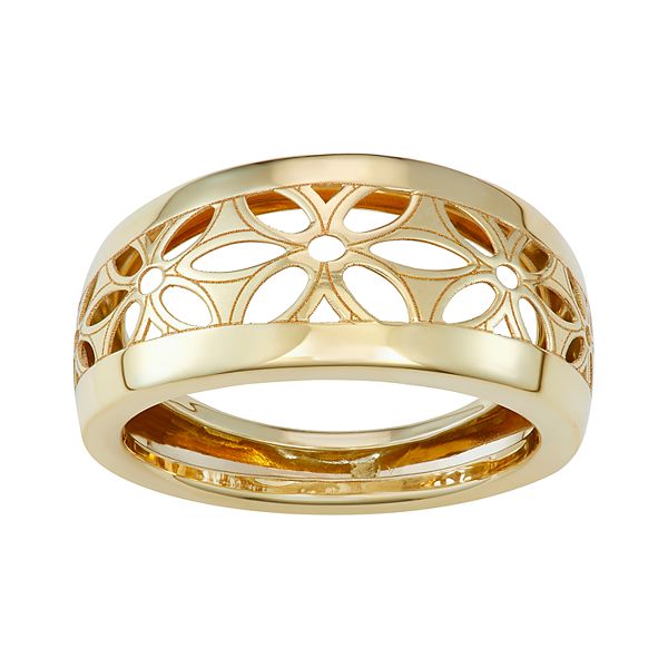 14k Gold Cutout Floral Ring