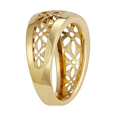 14k Gold Cutout Floral Ring 