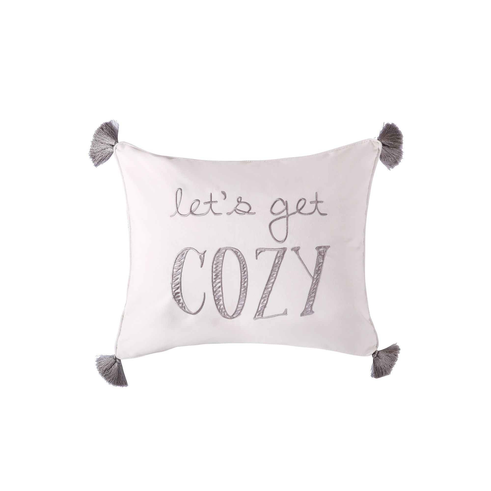 Levtex Home Camden Lets Get Cozy Pillow, Gray