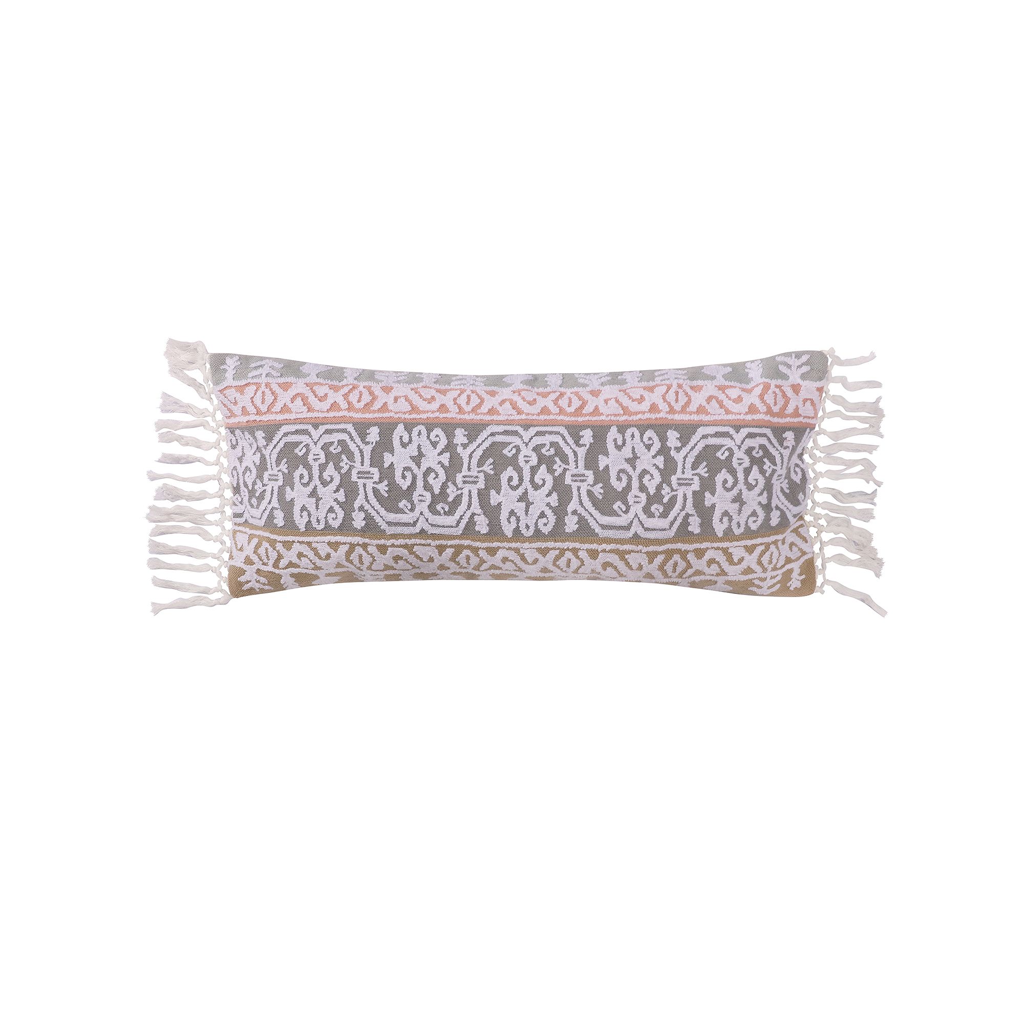 Levtex Home Carina Pieced Fringe Pillow, Gray