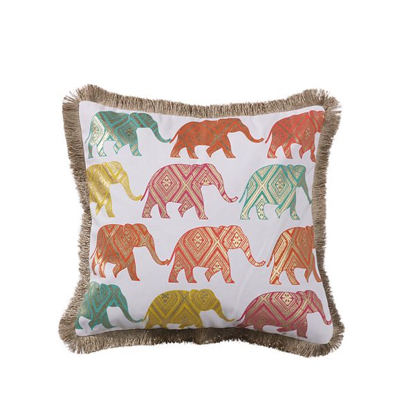 Levtex Casita White Elephants Pillow