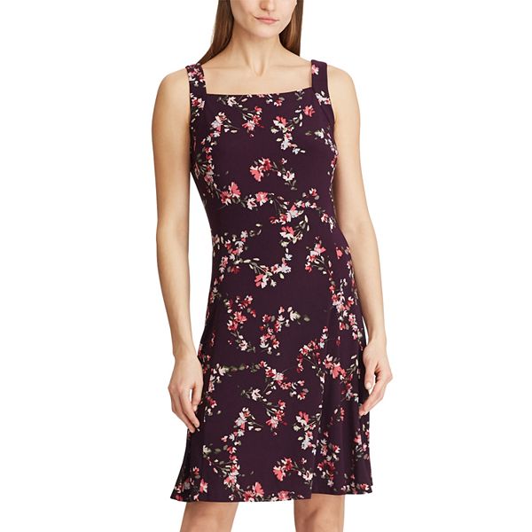 Petite Chaps Floral Squareneck Dress