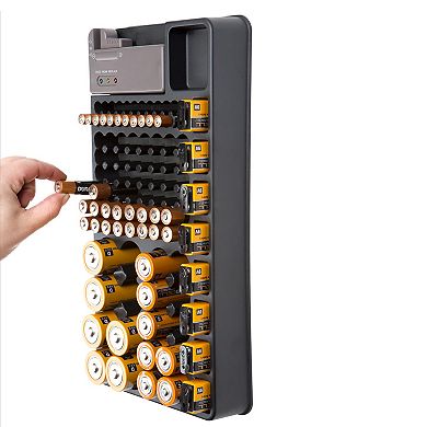 GForce Wall Mounted Battery Organizer & Built-In Tester