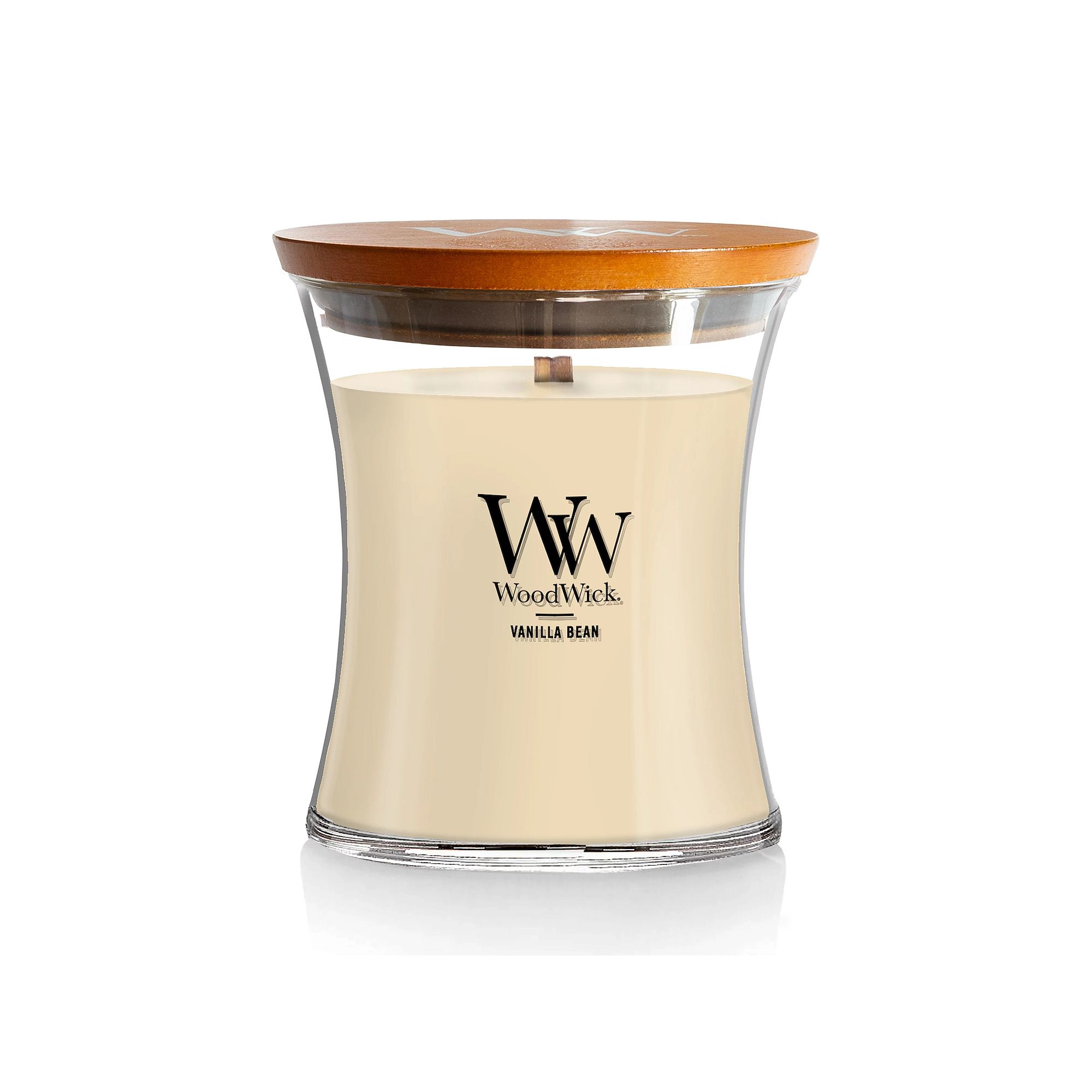 WoodWick Vanilla Bean Medium Hourglass Candle, Natural