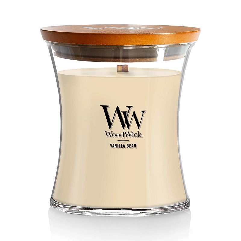 WoodWick Vanilla Bean Medium Hourglass Candle, Natural, 9.5Oz