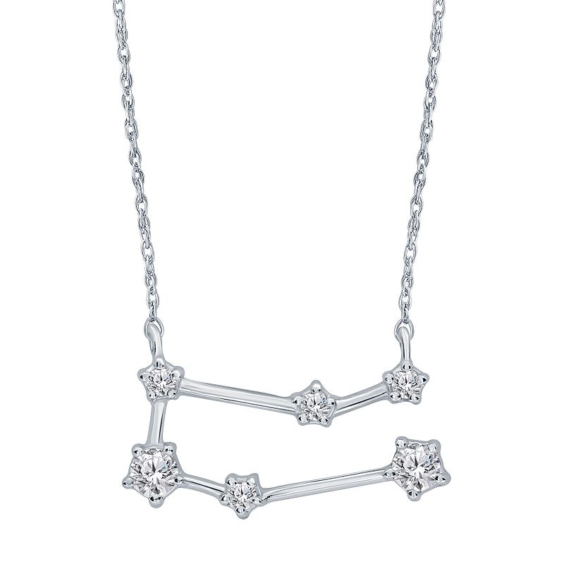 Sterling Silver 1/5 Carat T.W. Diamond Constellation Necklace, Womens, Si