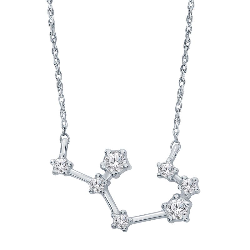 Sterling Silver 1/5 Carat T.W. Diamond Constellation Necklace, Womens, Si