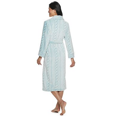 Women's Croft & Barrow® Cable Knit Textured Wrap Robe