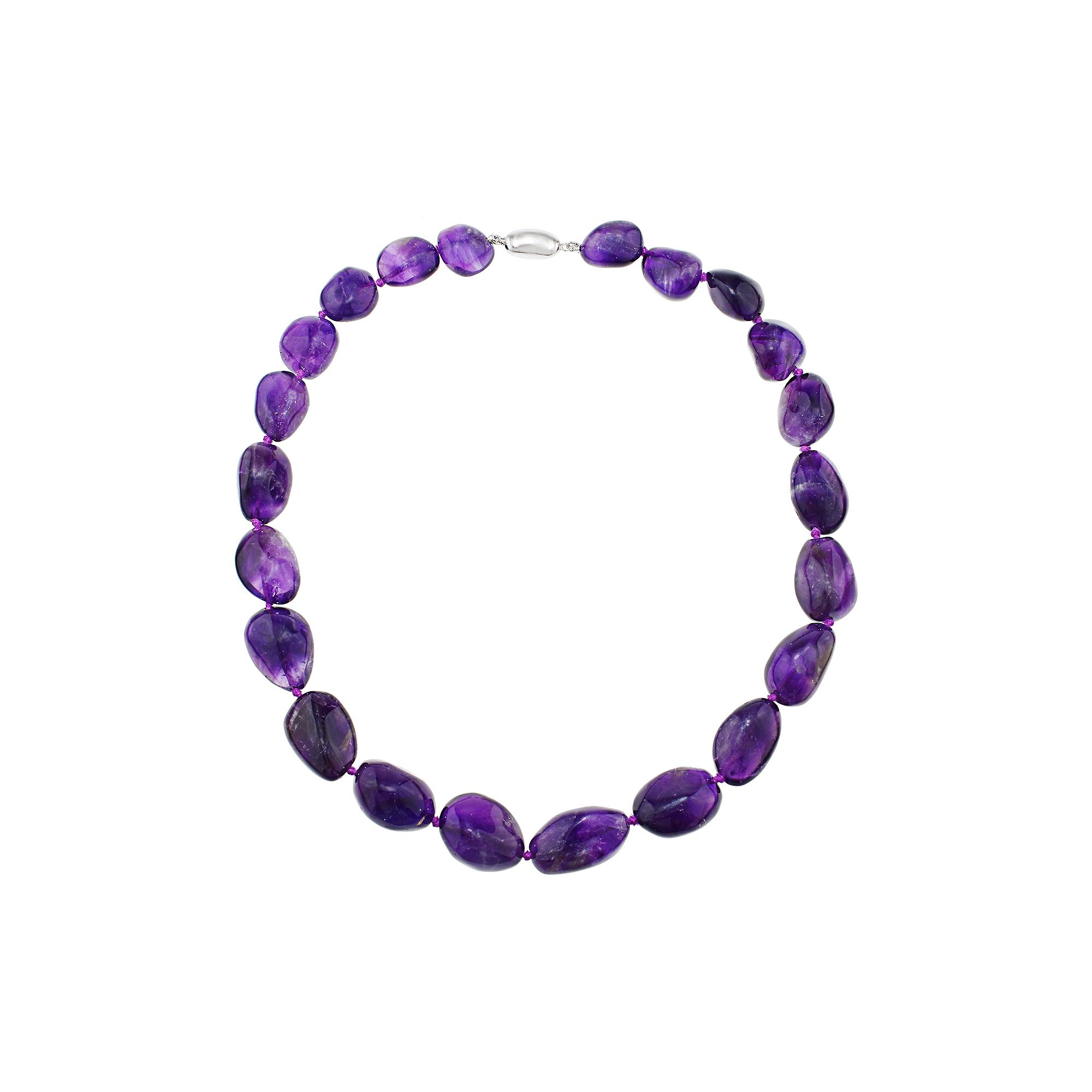 Jewelmak Sterling Silver Amethyst Nugget Necklace, Womens, Size: 18