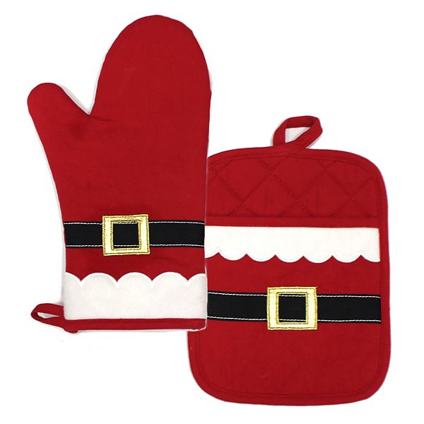 Christmas Red Funny Anime Oven Mitts Pot Holders Sets Cute