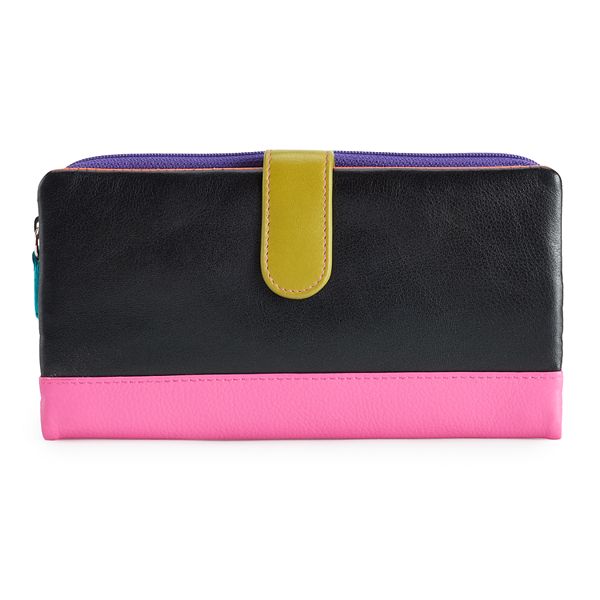 ili Leather RFID-Blocking Bifold Wallet - Black Brights