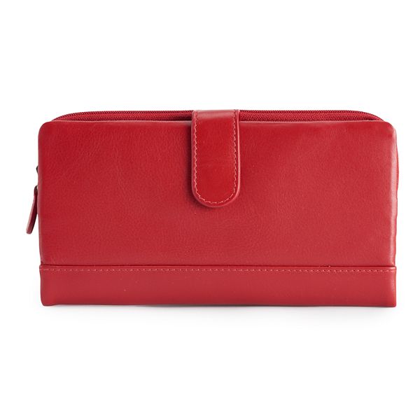 ili Leather RFID-Blocking Bifold Wallet - Red