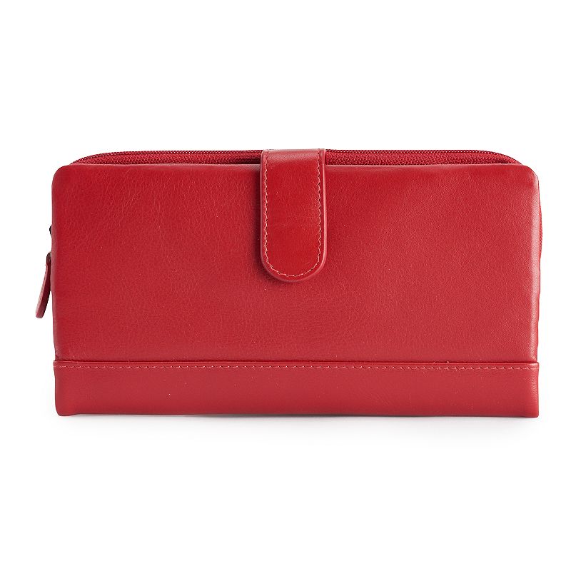 ili Leather RFID-Blocking Bifold Wallet, Red