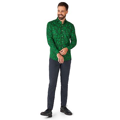 mens christmas green dress shirt Christmas Golf Polo Shirts For Men, Christmas Socks With Golf Balls Pa –  Cerigifts main image 0