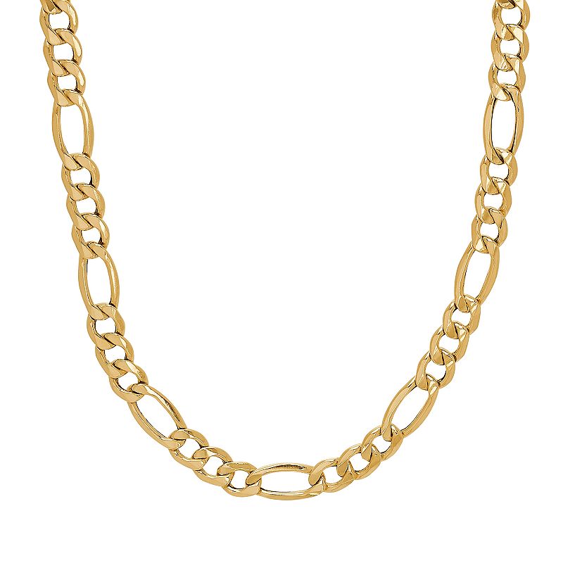 Mens 10k Gold Figaro Chain Necklace, Size: 24, Yellow