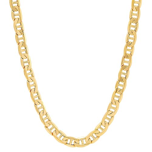 Men's 10k Gold Beveled Mariner Chain Necklace