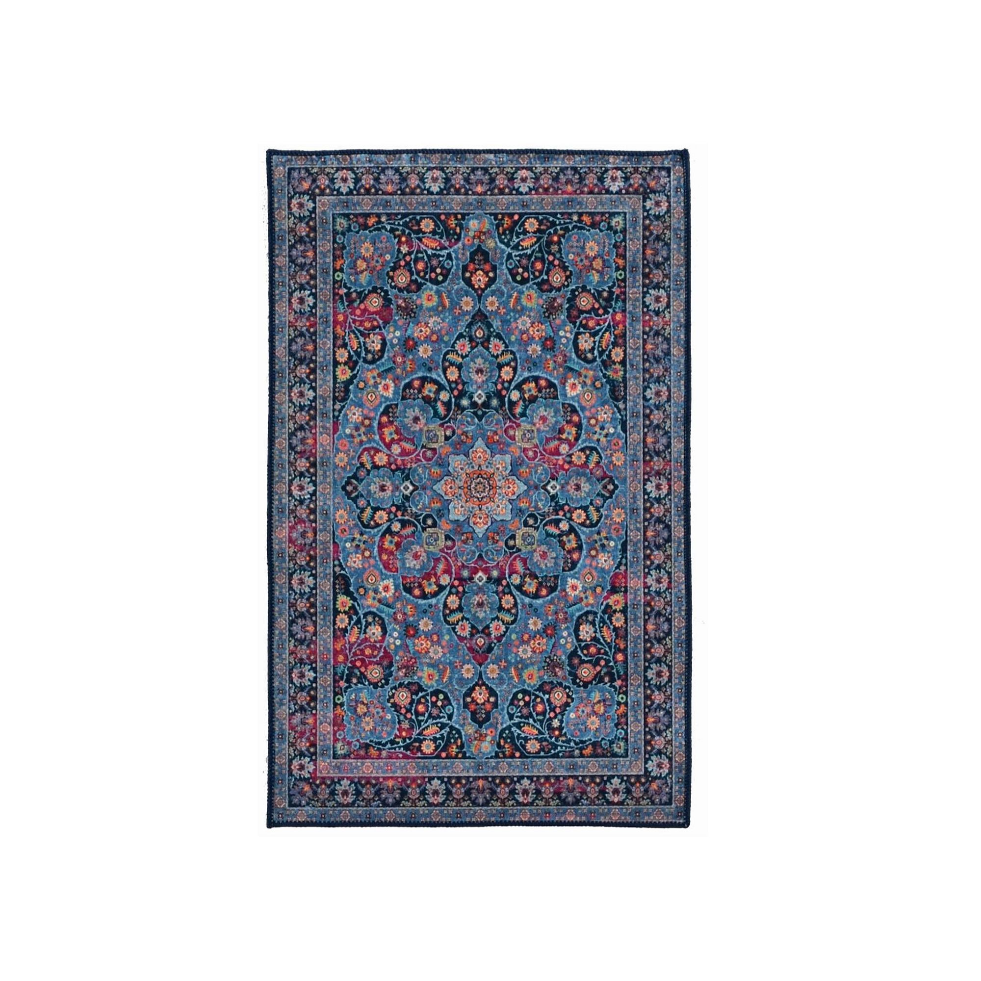 Linon Emerald Collection Rug, Navy Blue