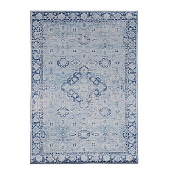 Linon Emerald Distress Diamond Rug