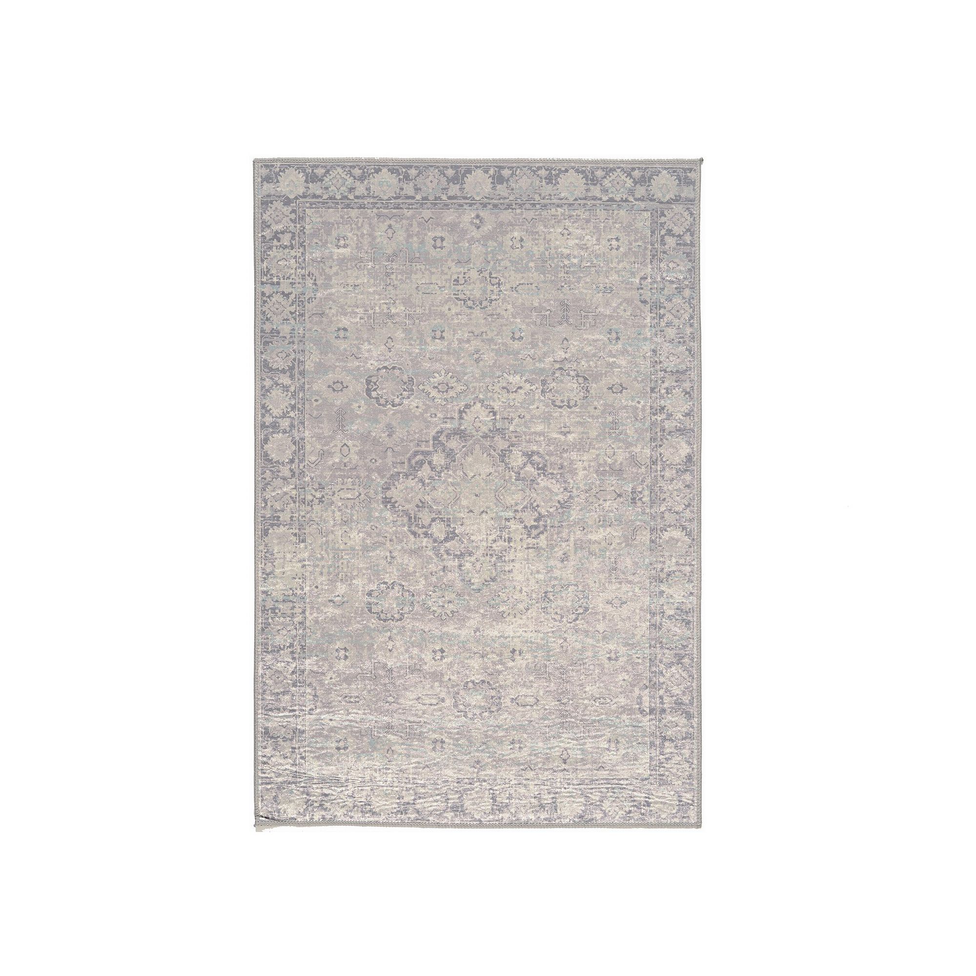 Linon Emerald Distress Diamond Rug, Ivory Thistle