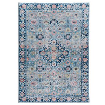 Linon Emerald Distress Diamond Rug