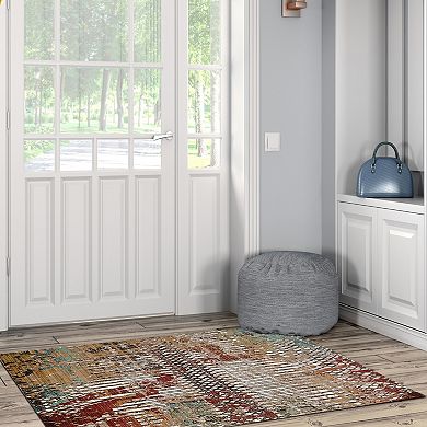Linon Illusions Abstract Multi-Colored Rug