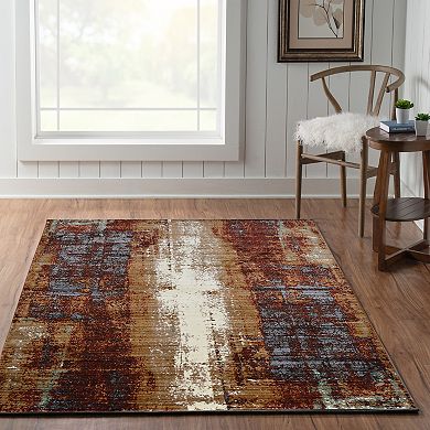 Linon Illusions Distressed Multi-Colored Rug