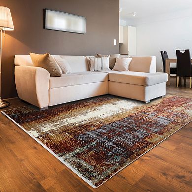 Linon Illusions Distressed Multi-Colored Rug