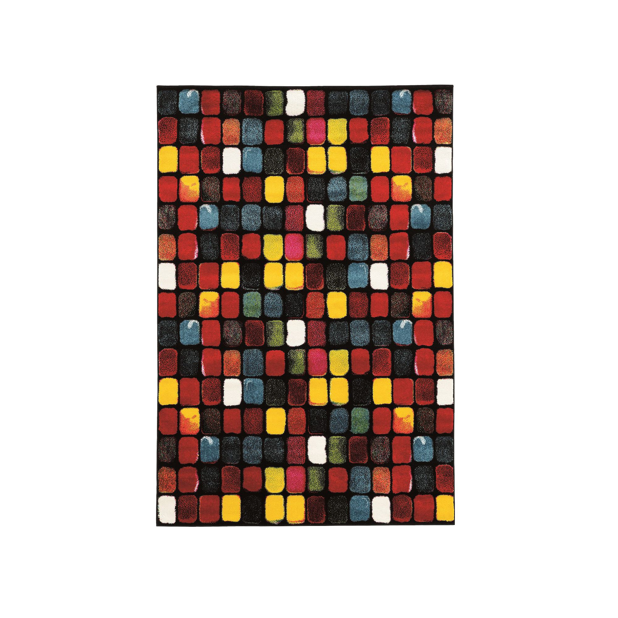Linon Master Multi-Color Rug, Black Paint Box